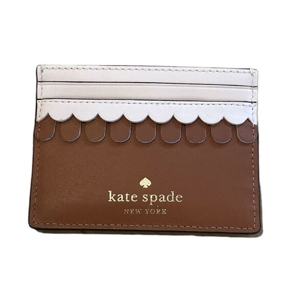 Kate Spade Small Slim Gingerbread House Card Case Wallet Brown - Picture 3 of 7